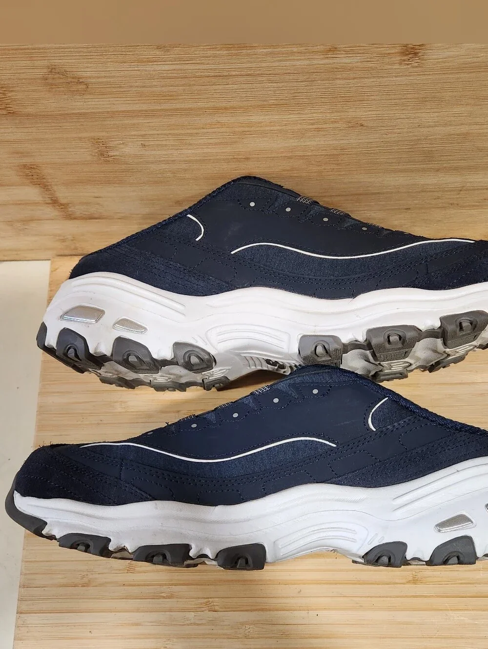 Skechers D'Lites Resilient Navy Blue Slip On Mule Sneaker Clog Women’s Size 11